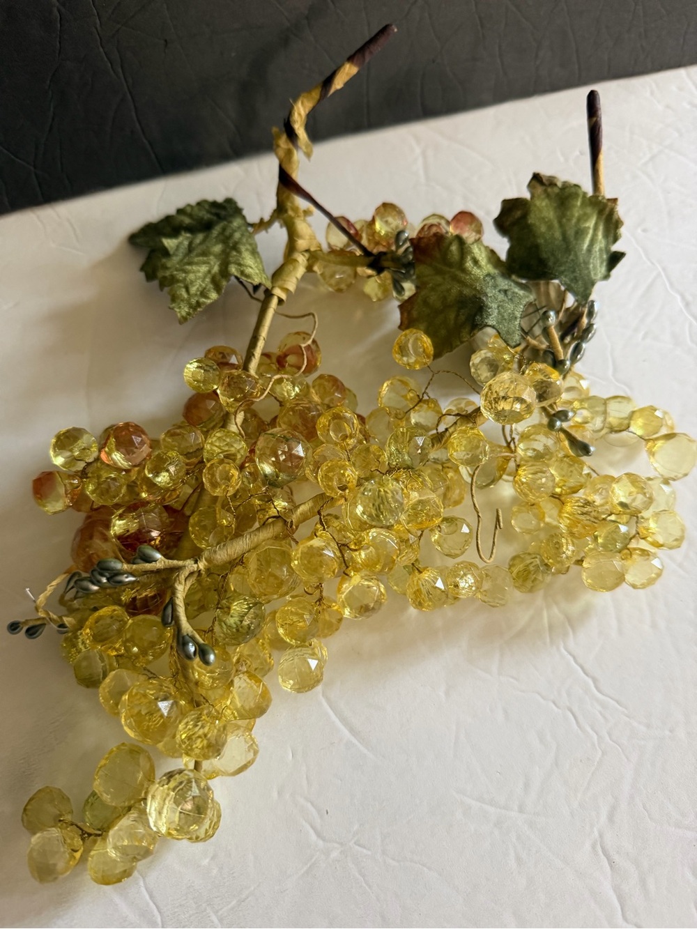 Vintage Set of 2 Faceted Lucite Grapes